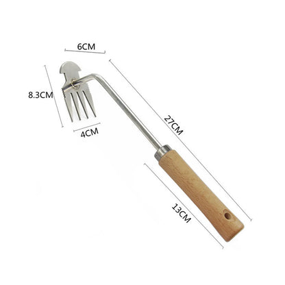 Stainless Steel Grass Rooting Weeding Tool Garden Hook Puller with Handle for Easily Removing Weeds Planting Shovel Harvesting